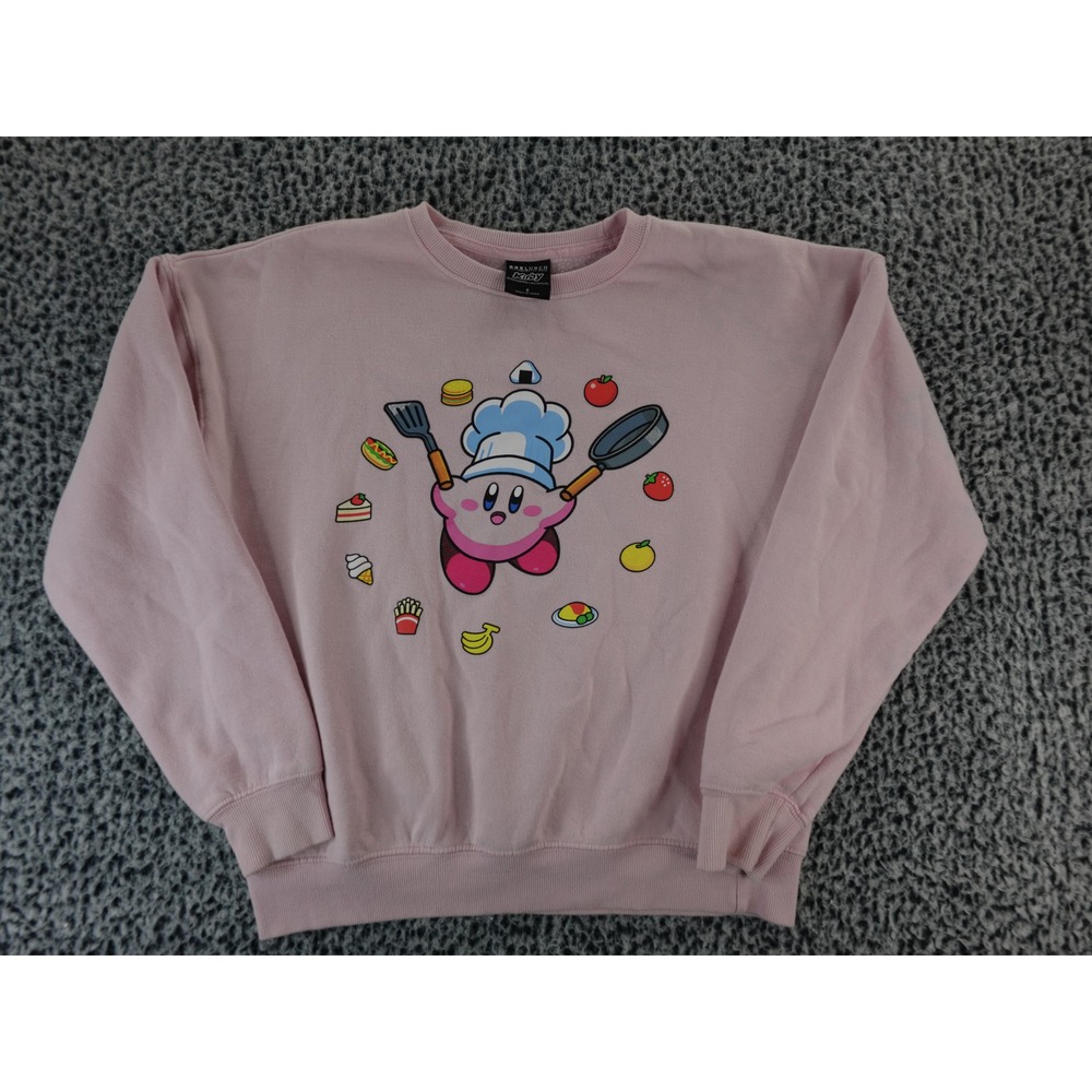 BoxLunch Kirby Chef Pink Long Sleeve Sweatshirt‎ Kids Size S